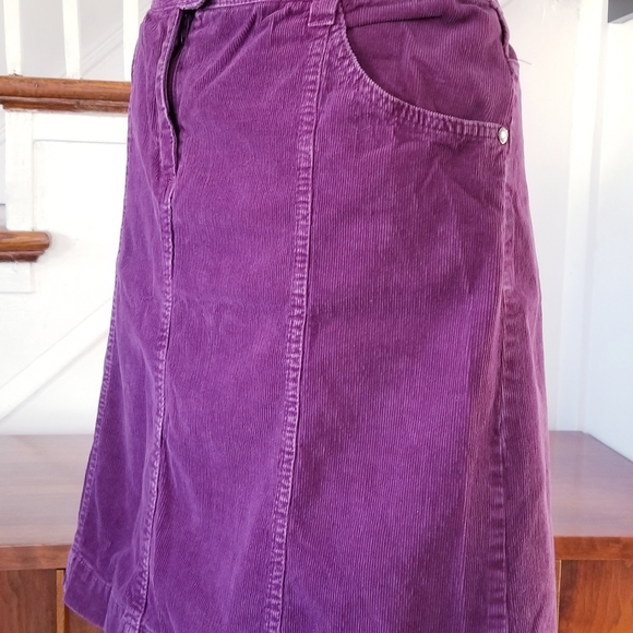 H&M Purple Corduroy a-line knee Skirt sz 12 - Picture 2 of 5